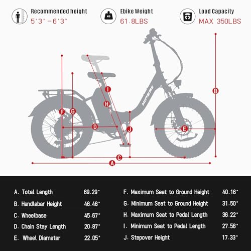 Hipeak Elias 750W Folding Fat Tire Electric Bike