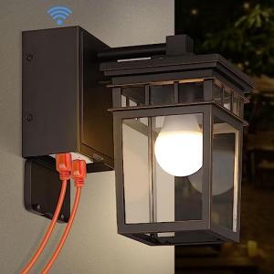 Outdoor Dusk to Dawn Porch Light with Outlet