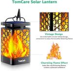Upgraded Waterproof Solar Flickering Flame Lanterns