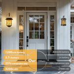 Solar Flame Wall Lanterns - Set of 2