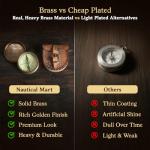 Antiqued Brass Poem Compass with Leather Case