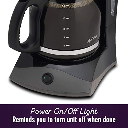 Sleek Black 12-Cup Coffee Maker with Auto Pause