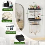 Wall Mounted Jewelry Organizer with Shelves and Ring Holder