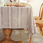 Light Coffee Linen Tablecloth for Rectangle Tables
