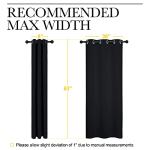 NICETOWN Black Thermal Blackout Curtains - 2 Panels