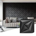 50 Pack Black 3D Wall Panels for Modern Décor