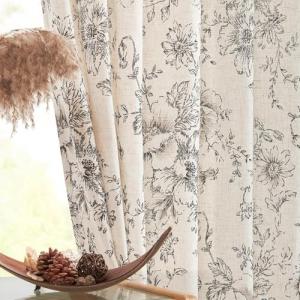 Floral Black Peony Curtains for Modern Interiors