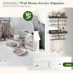 Wall Mounted Jewelry Organizer with Shelves and Ring Holder