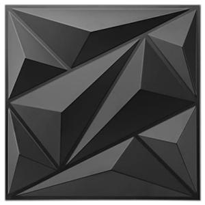 33-Pack Black 3D Diamond Wall Panels for Interiors