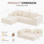Beige 108" Modular L-Shaped Sectional Sofa