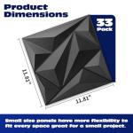 33-Pack Black 3D Diamond Wall Panels for Interiors