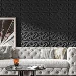 33-Pack Black 3D Diamond Wall Panels for Interiors