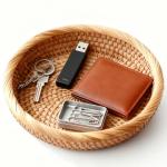 Handwoven Rattan Key Bowl - 7.6 Inch Catch-All