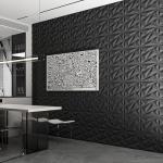 33-Pack Black 3D Diamond Wall Panels for Interiors