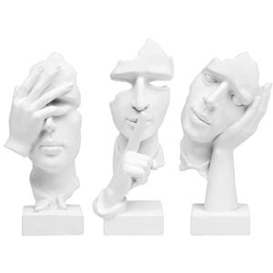Set of 3 Abstract Silence Sculptures for Home