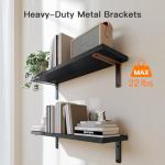 Black Floating Shelves with Storage Basket for Home