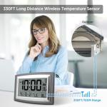 WallarGe Atomic Clock with Indoor/Outdoor Temperature Display