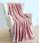Cozy Large Pink Flannel Throw Blanket