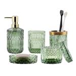 Green Bathroom Accessories Set - 5 Pieces