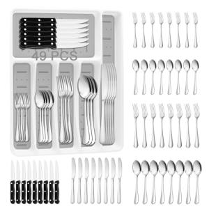 Stylish 49-Piece Stainless Steel Flatware Set