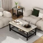 Modern Industrial Coffee Table Set with Side Tables