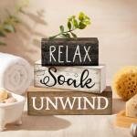 Rustic Eucalyptus Bathroom Shelf Decor Set