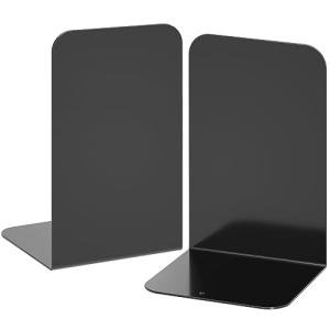 Stylish Heavy-Duty Black Metal Bookends Pair