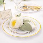 Gold Plastic Dinnerware Set - 210 Pieces Total