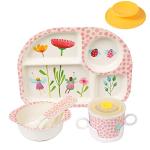 Bamboo Kids Dinnerware Set - 7 Piece Cartoon Set