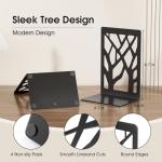 Tree Design Metal Bookends for Modern Shelves