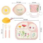 Bamboo Kids Dinnerware Set - 7 Piece Cartoon Set