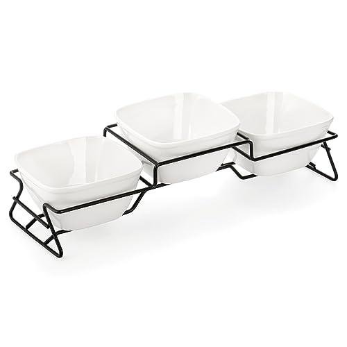ZENFUN Square Chip & Dip Serving Bowl Set