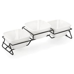 ZENFUN Square Chip & Dip Serving Bowl Set