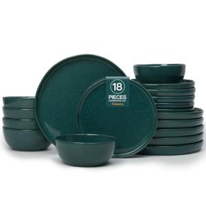 Moss Green Ceramic Dinnerware Set for 6
