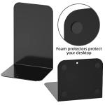 Stylish Heavy-Duty Black Metal Bookends Pair