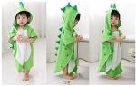 Green Dinosaur Baby Towel and Bathrobe Set