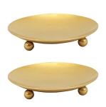 Gold Iron Candle Holders - Set of 2