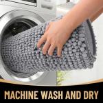 Soft Chenille Bath Rugs 30x20, Grey