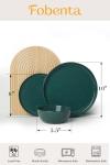 Moss Green Ceramic Dinnerware Set for 6