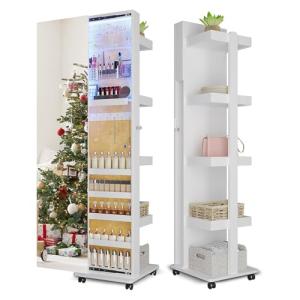 Rotating LED Jewelry Armoire with Full Length Mirror