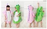 Green Dinosaur Baby Towel and Bathrobe Set