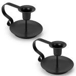 Black Metal Taper Candle Holders - Set of 2