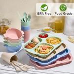 Hlukana 24-Piece Unbreakable Wheat Straw Dinnerware Set