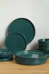 Moss Green Ceramic Dinnerware Set for 6
