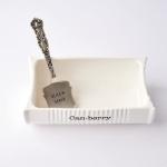 Ceramic Cranberry Serving Dish and Spatula Set