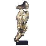 Gold Thinker Statue - Modern Abstract Art Decor
