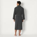 Men's Cotton Waffle Bathrobe in Charcoal Heather