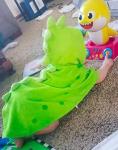 Green Dinosaur Baby Towel and Bathrobe Set