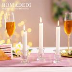 Clear Glass Taper Candle Holders for Decor, 2pcs