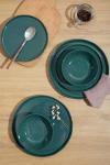 Moss Green Ceramic Dinnerware Set for 6